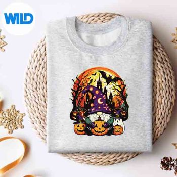 HalloweenGnomeCosplayWitchBooGhostsCarvedPumpkinssweater