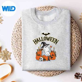 Halloween Pumpkin Eating Ghost Gamer Digital Design 4 HalloweenPumpkinEatingGhostGamersweater