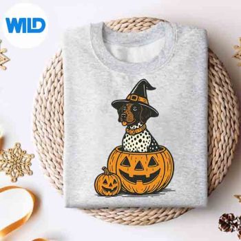 Halloween Shorthaired Pointer Dog In Pumpkins Spooky Vibes SVG PNG Cut File 4 HalloweenShorthairedPointerDogInPumpkinsSpookyVibessweater