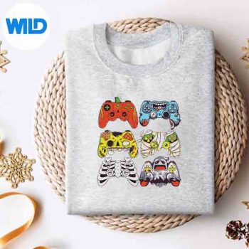 Halloween Skeleton Zombie Gaming Controllers Mummy PNG SVG for Cricut 4 HalloweenSkeletonZombieGamingControllersMummysweater