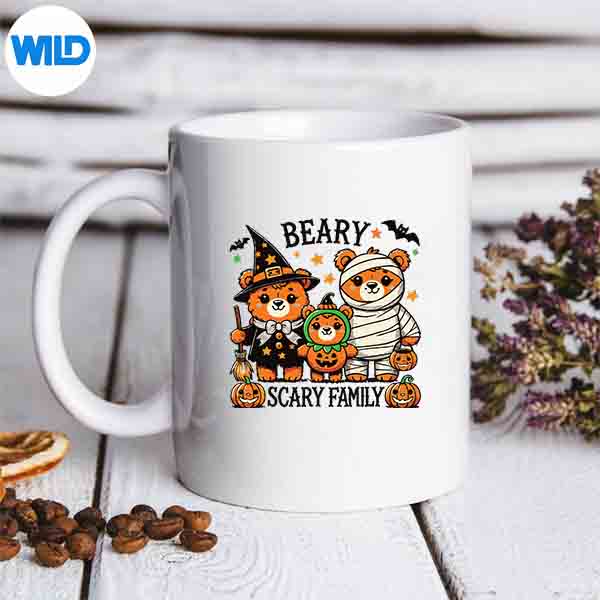 HalloweenTeddyBearFamilyCuteWitchPumpkinMummyBearmug