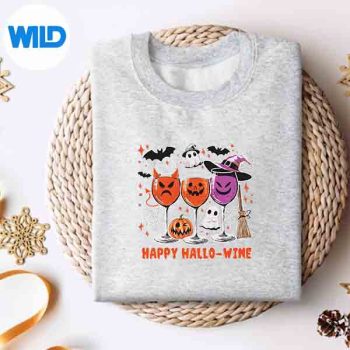 Happy Hallowine Halloween Glass Wine Drinking Lover Silhouette SVG PNG Cut File 4 HappyHallowineHalloweenGlassWineDrinkingLoversweater