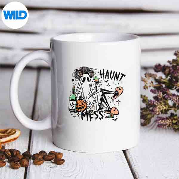 Haunt Mess Ghost Skeleton Halloween Cute Spooky Season Silhouette SVG PNG Cut File 7 HauntMessGhostSkeletonHalloweenCuteSpookySeasonmug