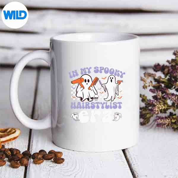 HippieInMySpookyHairstylistEraGhostHalloweenmug