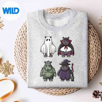 Hippo Ghost Witch Zombie Halloween Costume Girls SVG PNG Digital Design 4 HippoGhostWitchZombieHalloweenCostumeGirlssweater