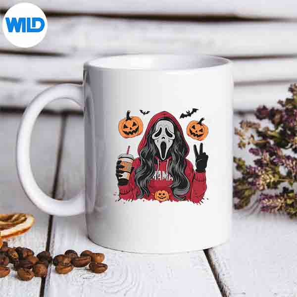 HorrorSpookyMamaGhostBoojeeCoffeeLoverHalloweenmug