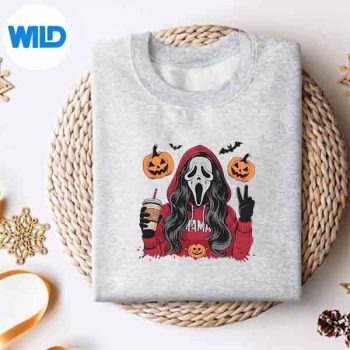 HorrorSpookyMamaGhostBoojeeCoffeeLoverHalloweensweater