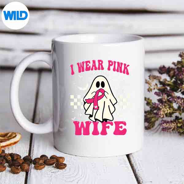 IWearPinkForMyWifeGhostHalloweenBreastCancermug