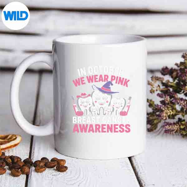 InOctoberToothWeWearPinkToothDentalBreastCancermug
