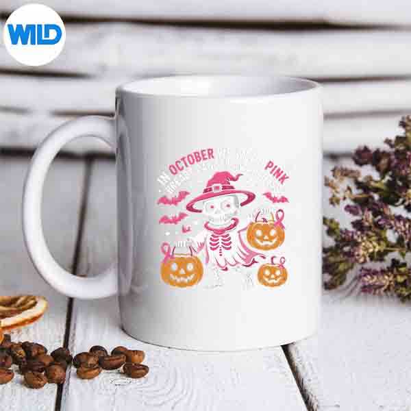 In October We Wear Pink Breast Cancer Awareness Halloween Silhouette SVG PNG 7 InOctoberWeWearPinkBreastCancerAwarenessHalloweenmug