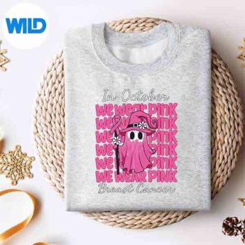 InOctoberWeWearPinkBreastCancerAwarenessHalloweensweater 1