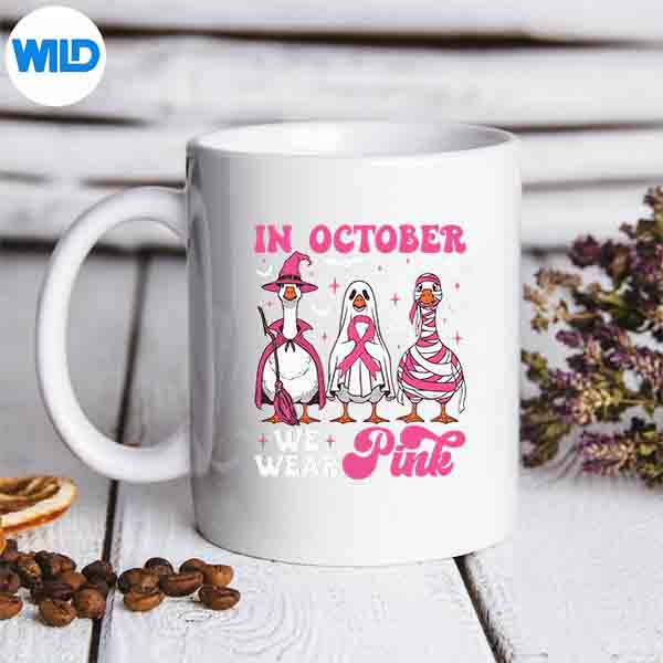 InOctoberWeWearPinkBreastCancerHalloweenGoosemug