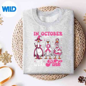 InOctoberWeWearPinkBreastCancerHalloweenGoosesweater