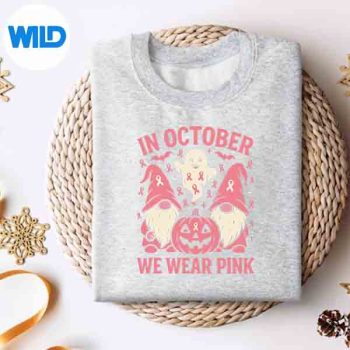In October We Wear Pink Gnome Ghost Breast Cancer Awareness SVG PNG Digital Download 4 InOctoberWeWearPinkGnomeGhostBreastCancerAwarenesssweater