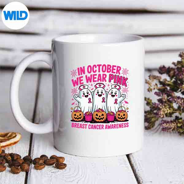 In October We Wear Pink Nurse Breast Cancer Halloween SVG PNG Cut File 7 InOctoberWeWearPinkNurseBreastCancerHalloweenmug
