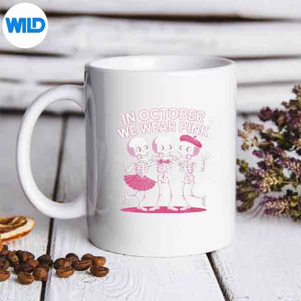 InOctoberWeWearPinkSkeletonHalloweenFormug