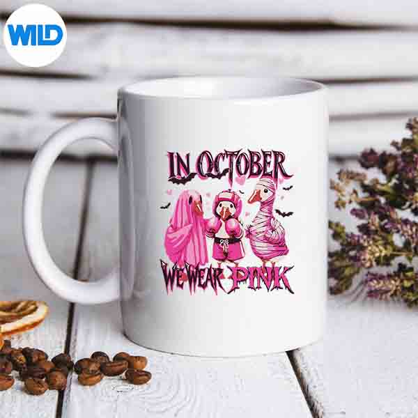 In October We Wear Pink Strong Goose Halloween Breast Cancer Silhouette SVG PNG 7 InOctoberWeWearPinkStrongGooseHalloweenBreastCancermug