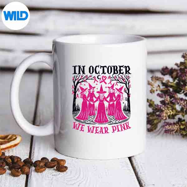 In October We Wear Pink Witch Halloween Breast Cancer SVG PNG Digital Download 7 InOctoberWeWearPinkWitchHalloweenBreastCancermug
