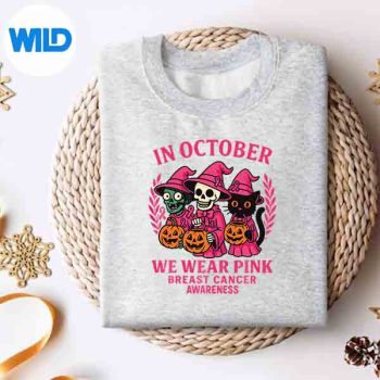 In October We Wear Pink Zombie Skeleton Black Cat Cut File 4 InOctoberWeWearPinkZombieSkeletonBlackCatsweater