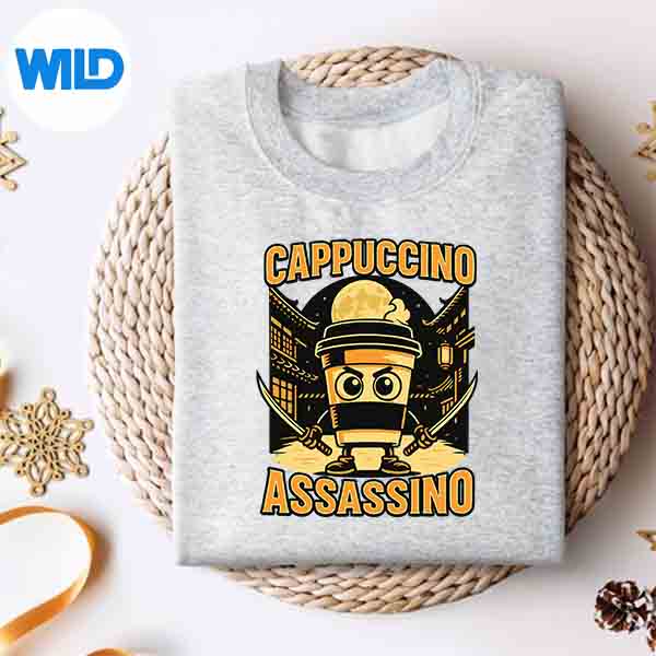 Alternative view of Italian Brainrot Cappuccino Assassino Brain Rot Meme SVG PNG Digital Design