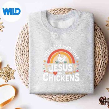 Just A Girl Who Loves Jesus And Chickens SVG PNG Digital Design 4 JustAGirlWhoLovesJesusAndChickenssweater