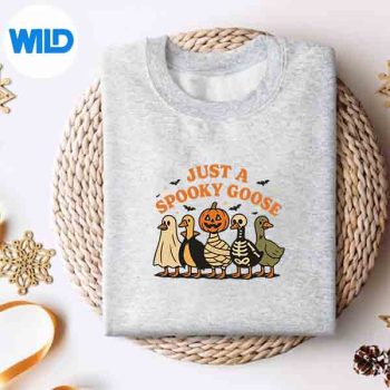 JustASpookyGooseSillyHalloweenGooseCostumesweater