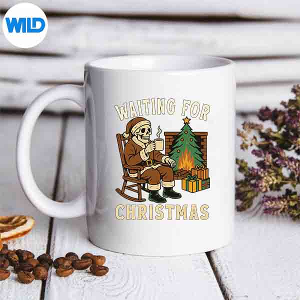 Just Waiting For Christmas Halloween Skeleton Drink Coffee PNG SVG for Cricut 6 JustWaitingForChristmasHalloweenSkeletonDrinkCoffeemug