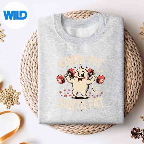 Alternative view of Kinda Fit Sorta Fat Gym Retro Cute Ghost Vintage Design for Cricut