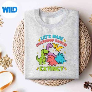 Lets Make Childhood Cancer Extinct Dinosaurs Wear Gold SVG PNG Digital Download 4 LetsMakeChildhoodCancerExtinctDinosaursWearGoldsweater