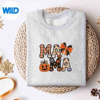 MamaPumpkinFallCoquetteLaceBowThanksgivingMomsweater