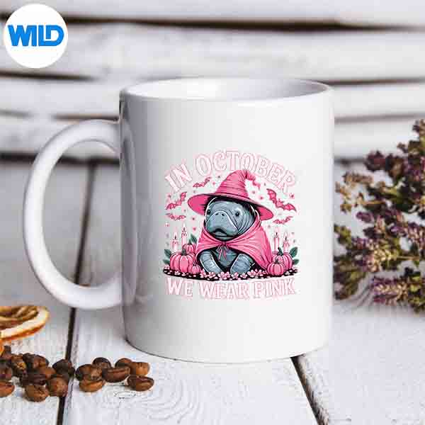 Manatee Breast Cancer Awareness October Halloween Costume SVG PNG Digital Design 7 ManateeBreastCancerAwarenessOctoberHalloweenCostumemug
