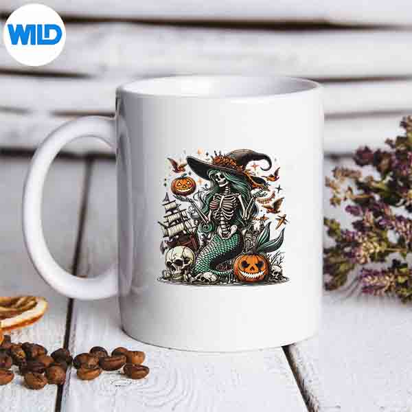MermaidSkeletonHalloweenArtFamilyMermaidLoversmug