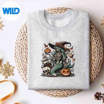 MermaidSkeletonHalloweenArtFamilyMermaidLoverssweater