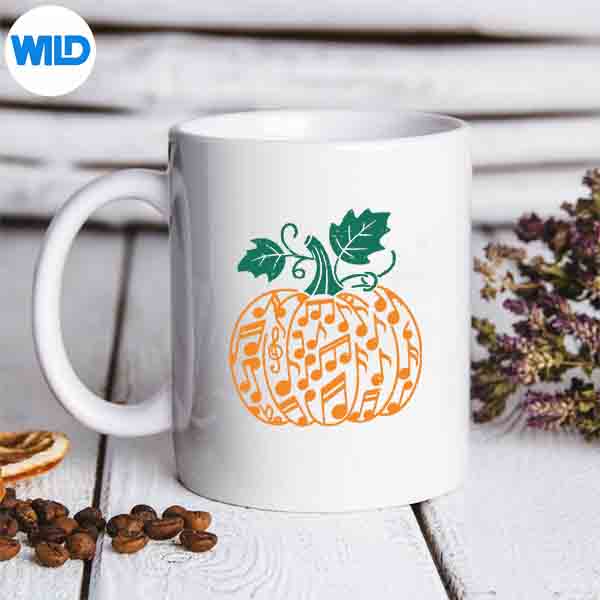 Music Notes Pumpkin Fall Music Teacher Autumn Halloween PNG SVG for Cricut