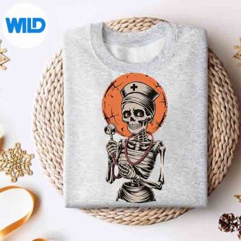 Nurse Halloween Skeleton Vintage SVG PNG Digital Design 4 NurseHalloweenSkeletonVintagesweater