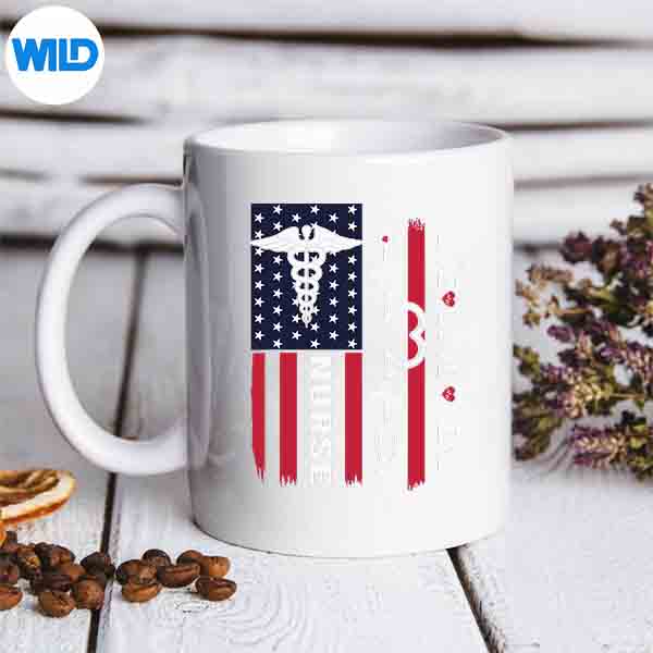 Nurse Stethoscope Heartbeat American Flag Nurse Weeks Digital Design 7 NurseStethoscopeHeartbeatAmericanFlagNurseWeeksmug
