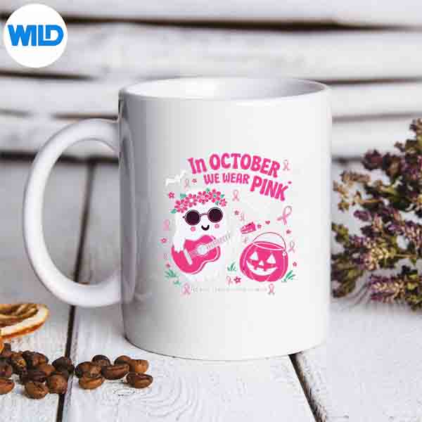 OctoberWearPinkGhostBreastCancerAwarenessSupportmug