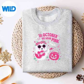 October Wear Pink Ghost Breast Cancer Awareness Support SVG PNG Cut File 4 OctoberWearPinkGhostBreastCancerAwarenessSupportsweater