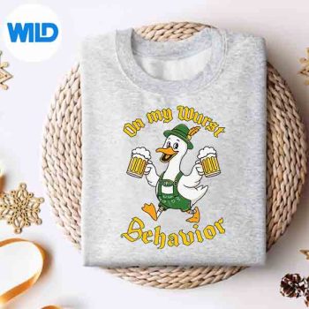 Oktoberfest On My Wurst Behavior Silly Goose Drinking SVG PNG Digital Download 4 OktoberfestOnMyWurstBehaviorSillyGooseDrinkingsweater
