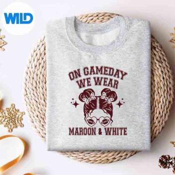 OnGamedayWeWearMaroonAndWhiteMessysweater