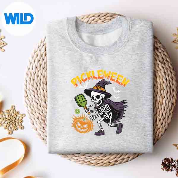 Alternative view of Pickleween Halloween Skeleton Pickleball Players SVG PNG Digital Download