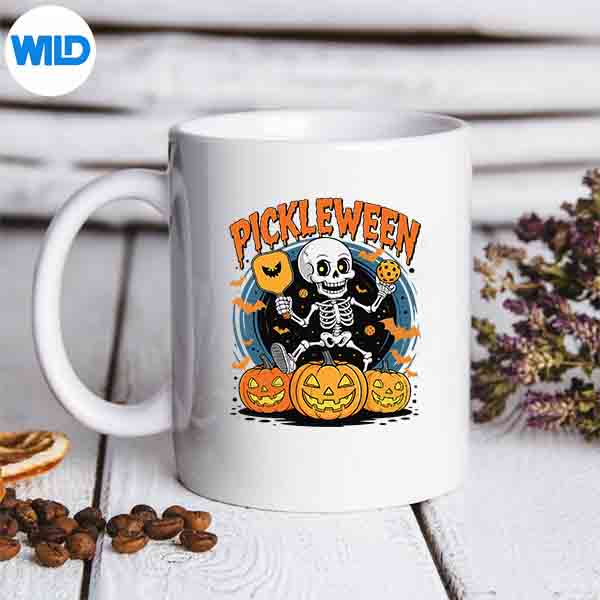 Pickleween Pickleball Halloween Costume Skeleton SVG PNG Digital Download 7 PickleweenPickleballHalloweenCostumeSkeletonmug
