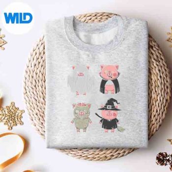 PigSpookyWitchBooZombieCutePigHalloweenGirlssweater