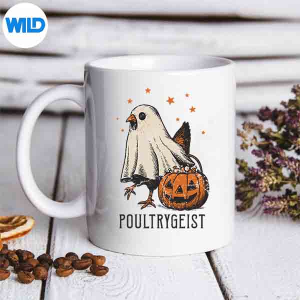 PoultrygeistHalloweenChickenGhostCostumePumpkinmug