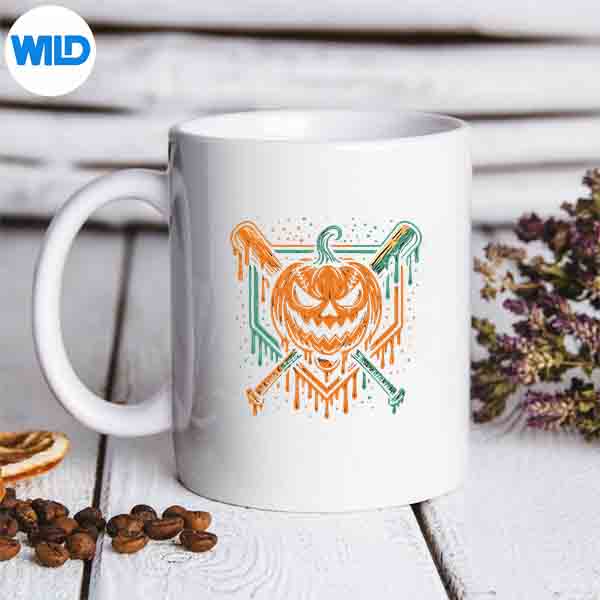 PumpkinHalloweenBaseballIceCreamDripSpookyYouthmug