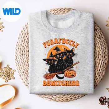 PurrfectlyBewitchingBlackCatHalloweenCatMomsweater