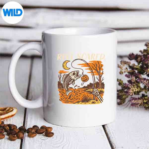 ReelScaredHalloweenFallFishingSkeletonFishermanmug