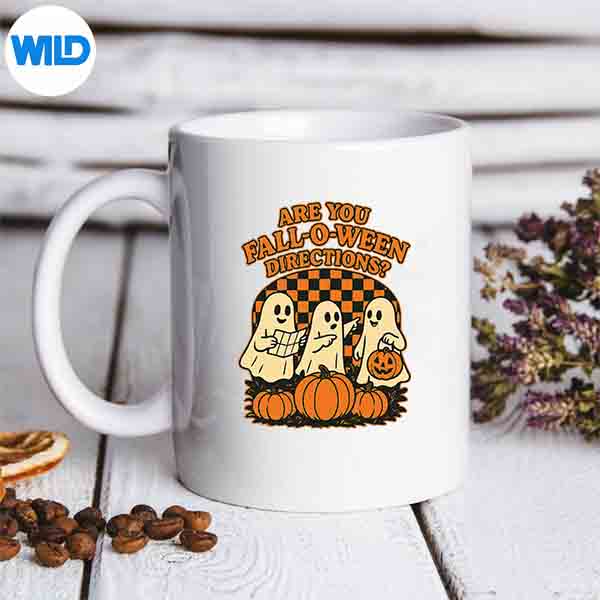RetroAreYouFallOWeenDirectionsGhostHalloweenmug