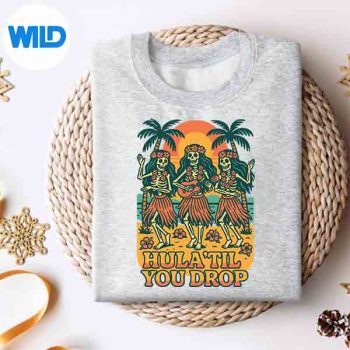 Retro Skeleton Hula Dance Sunset Vector Design 4 RetroSkeletonHulaDanceSunsetsweater