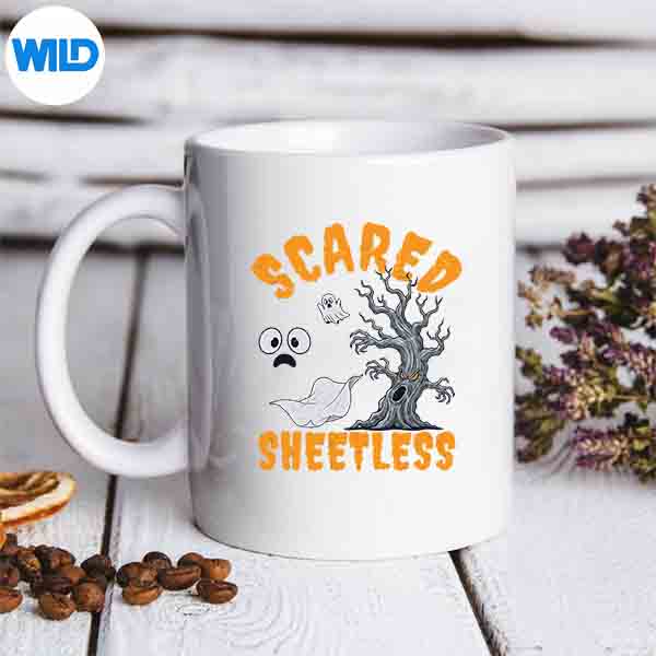 ScaredSheetlessHalloweenGhostMemeSpookedSpiritmug